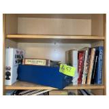 TOP SHELF INCLUDING RECIPES AND COOK BOOKS