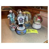 GROUP OF MUSIC FIGURINES AND MUSIC SNOW GLOBES