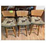 GROUP OF 3 SWIVEL BAR STOOLS, 25 IN SEAT HEIGHT