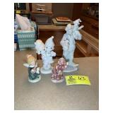 GROUP OF CLOWN FIGURINES, PRECIOUS MOMENTS, ETC