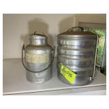 ALUMINUM STACKING PICNIC PACK AND ALUMINUM JUG