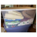 3 TOTES OF ASSORTED FABRICS