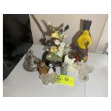 GROUP OF FIGURINES, BIRDS AND ANGELS
