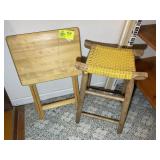 WOVEN SEAT BAR STOOL, 24 IN SEAT HEIGHT AND TV TRA