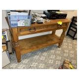 ONE DRAWER WOODEN SOFA TABLE, 47 IN X 18 IN X 29 I