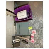 GROUP OF MISC OFFICE SUPPLIES, PAPER CUTTER, SHRED