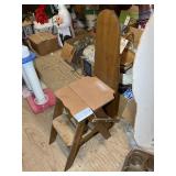 VINTAGE IRON BOARD SEAT STOOL