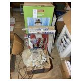 GROUP OF OUTDOOR LIGHTING AMERICAN FLAGS, SNOWMAN