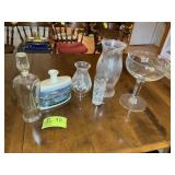 MISC GROUP INCLUDING DECANTERS, HURRICANE GLOBE, E