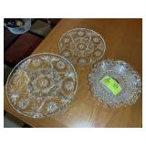 GROUP OF GLASS SERVING TRAYS