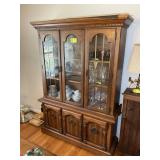 2 PIECE, LIGHTED CHINA CABINET, 2 GLASS DOORS, 2 W