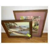 PAIR OF FRAMED PRINTS, 24 IN X 19.5 IN AND WATER C