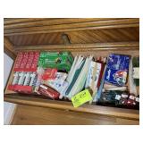 DRAWER WITH CANDLES AND CHRISTMAS LIGHTS