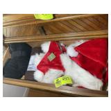 DRAWER WITH SANTA HATS AND BLANKETS