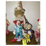 GROUP OF CLOWN DOLLS, BOZO THE CLOWN