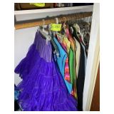 GROUP OF ADULT CLOWN COSTUMES, MOST HAND MADE, RIG