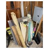 CONTENTS IN CORNER INCLUDING WOOD, PIPING, ETC