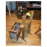 WASH BOARD MAGAZINE RACK AND WOODEN CADDY 35 IN TA