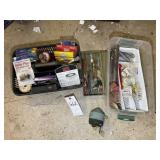 GROUP OF FISHING SUPPLIES, LINE, REEL, ETC