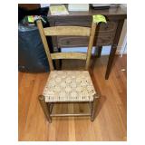 LADDERBACK STYLE WOODEN CHAIR WITH CANE SEAT
