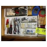 CONTENTS OF DRAWER, SEWING RELATED ITEMS, THREADS,