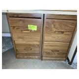 PAIR OF WOOD COLOR 2 DRAWER FILE CABINETS