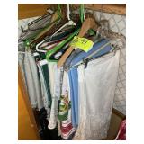 GROUP OF MISC TABLE CLOTHS, GREEN, BLUE, WHITE