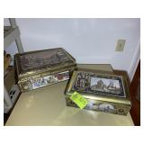PAIR OF METAL STORAGE TINS