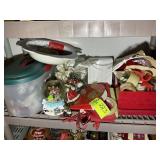 CONTENTS OF SHELF, CHRISTMAS GIFT BAGS, DECORATION