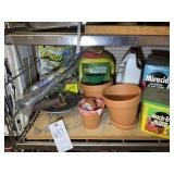 GROUP OF PLANTING SUPPLIES, POTS, MIRACLE GROW, ET