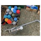 GROUP OF SPRAY PAINT AND PAINT GUN