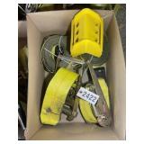 PAIR OF 4 IN RATCHET STRAPS AND EDGE PROTECTORS