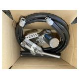 BOX WITH GPI ELECTRIC TRANSFER PUMP, HOSE, NOZZLE