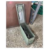 AMMO CAN WITH MISC S AND K AND SNAP-ON SOCKETS AND
