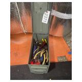 METAL AMMO CAN WITH PLIERS, T HANDLE ALLEN WRENCHE