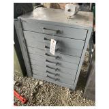 8 DRAWER METAL CABINET, 18 IN X 12 IN X 24 IN