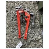 RIDGID E18 END PIPE WRENCH AND RIDGID 18 IN PIPE W
