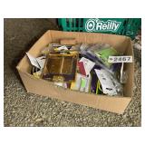 MISC GROUP OF HINGES, HOOK AND EYE FASTENERS, ETC