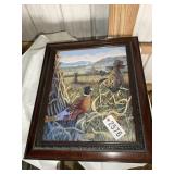 FRAMED OIL ON CANVAS, PHEASANT BY JOHN NICHOLS, 19