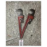 RIGID 12 IN PIPE WRENCH AND TOLEDO 14 IN PIPE WREN
