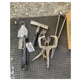 MISC GROUP OF CLAMPS, PRYBAR, DRILL POWERED METAL