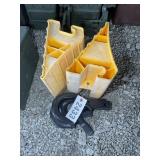 GROUP OF WHEEL CHOCKS AND TOW HOOKS
