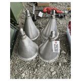 GROUP OF 4 METAL STANDS, APPEAR TO BE STAINLESS OR