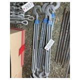 GROUP OF HOOK END TURNBUCKLES, 29 IN LONG