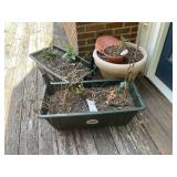 Plastic planter pots 30" x 15" x 11" and large pla