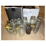 Two boxes of assorted canning jars
