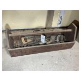 VINTAGE WOODEN TOOLBOX WITH TOOLS