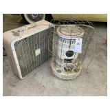 EVER GLOW KEROSENE HEATER AND BOX FAN