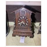 VINTAGE WOOD CASE CUCKOO MANTELL CLOCK