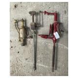GROUP OF OIL BARREL PUMPS